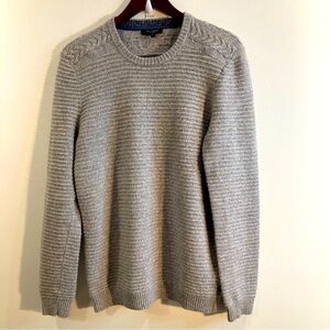 TED BAKER Sz 4 (US 10) Ribbed  Cable Knit Wool Alpaca Polyamide Blend Sweater